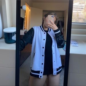 G by guess MEN leather trim varsity jacket with lining